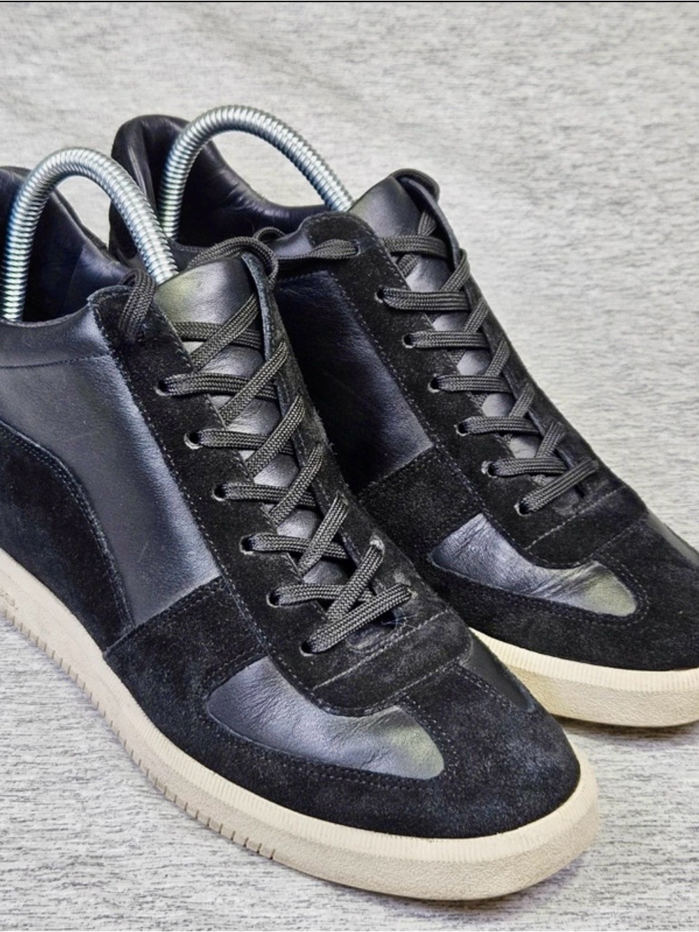 Vince Womens 8.5 Suede High Top Wedge Sneaker Black Platform Shoe Hidden Lifted